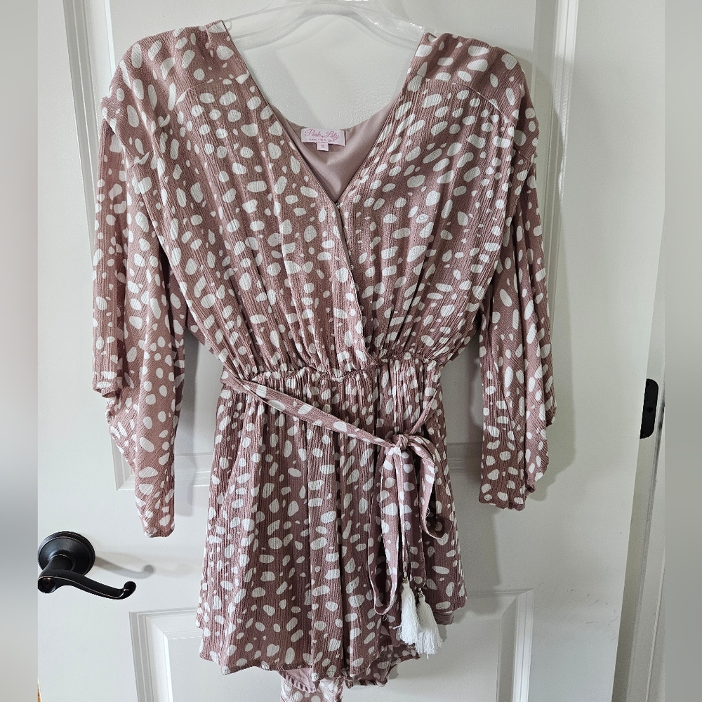 Polka Dot Romper with Belt